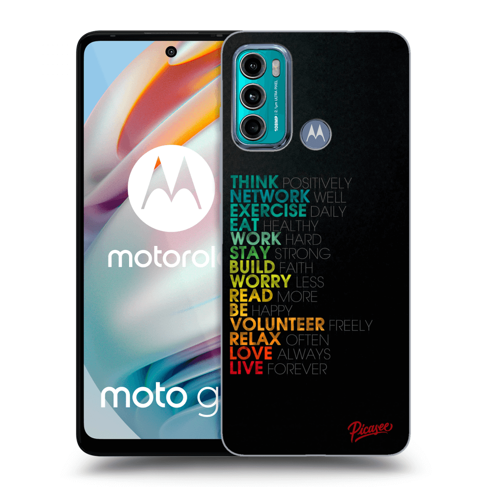 Picasee fekete szilikon tok az alábbi mobiltelefonokra Motorola Moto G60 - Motto life