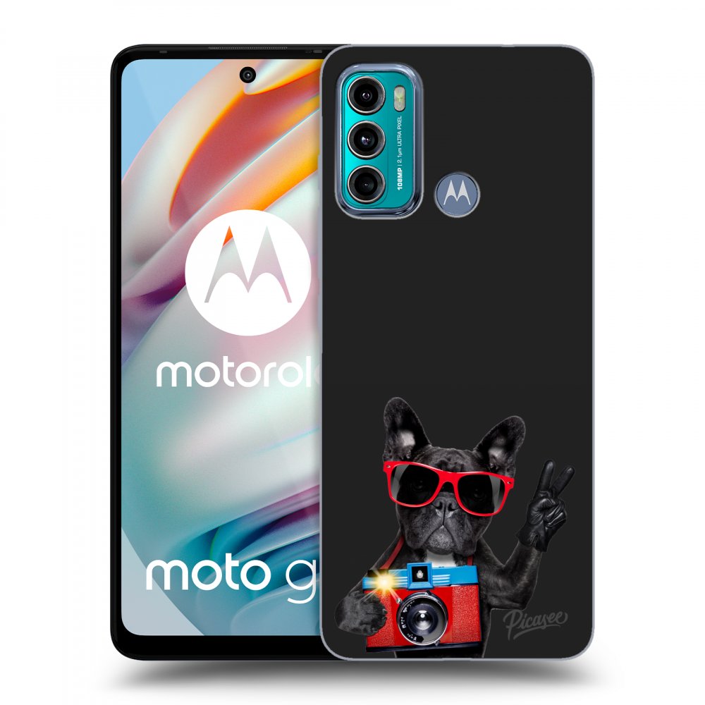 Picasee fekete szilikon tok az alábbi mobiltelefonokra Motorola Moto G60 - French Bulldog