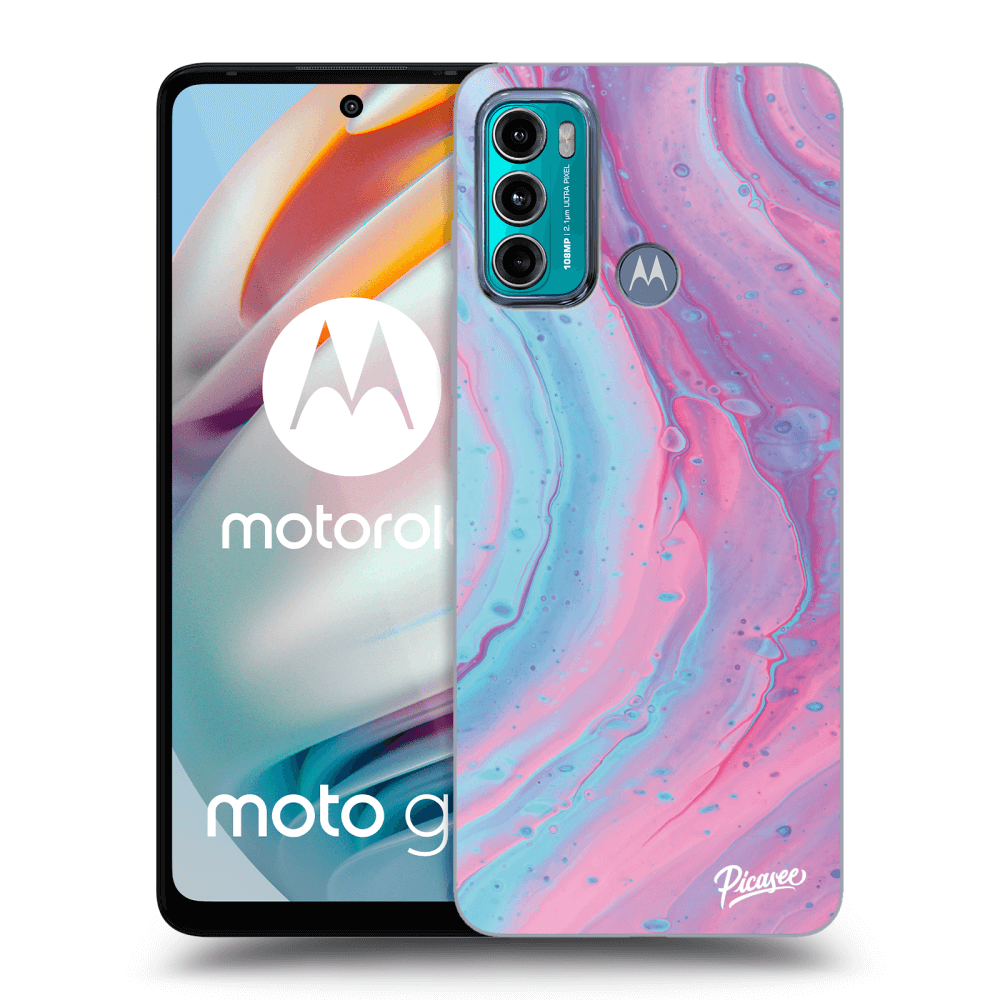 Picasee átlátszó szilikon tok az alábbi mobiltelefonokra Motorola Moto G60 - Pink liquid