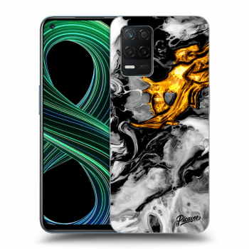 Szilikon tok erre a típusra Realme 8 5G - Black Gold 2