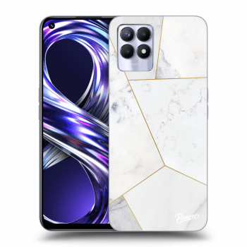 Szilikon tok erre a típusra Realme 8i - White tile