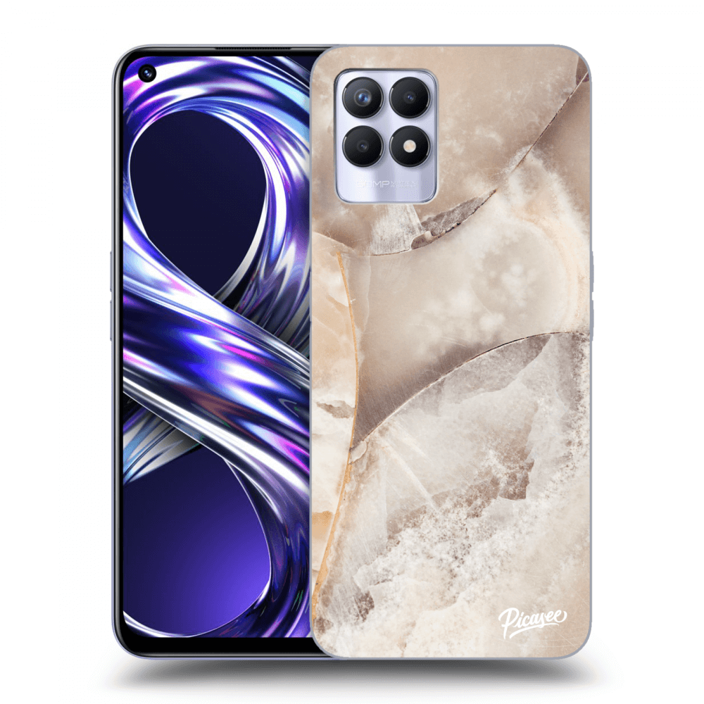 Picasee átlátszó szilikon tok az alábbi mobiltelefonokra Realme 8i - Cream marble