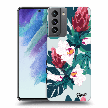 Picasee átlátszó szilikon tok az alábbi mobiltelefonokra Samsung Galaxy S21 FE 5G - Rhododendron