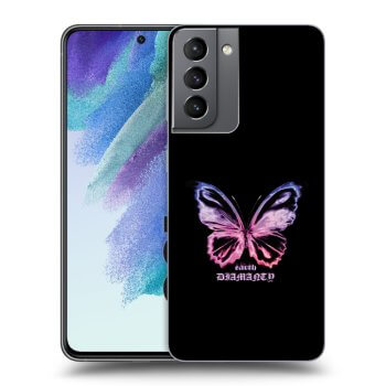 Picasee fekete szilikon tok az alábbi mobiltelefonokra Samsung Galaxy S21 FE 5G - Diamanty Purple