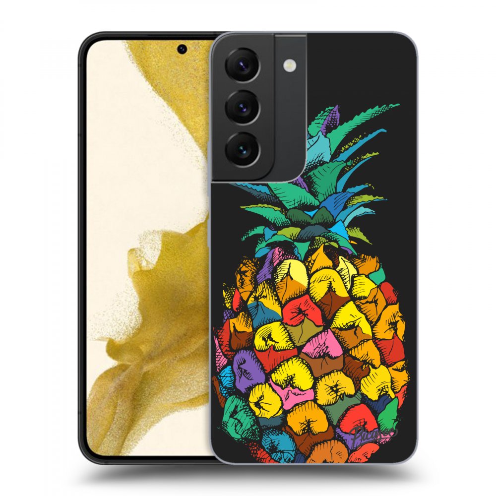 Picasee fekete szilikon tok az alábbi mobiltelefonokra Samsung Galaxy S22 5G - Pineapple