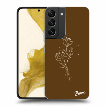 Szilikon tok erre a típusra Samsung Galaxy S22 5G - Brown flowers