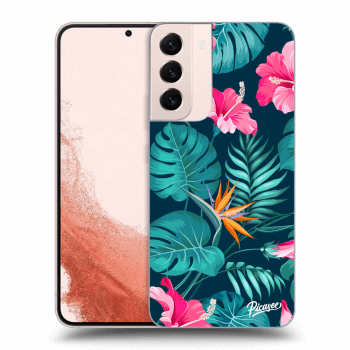 Szilikon tok erre a típusra Samsung Galaxy S22+ 5G - Pink Monstera