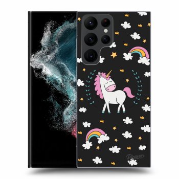 Picasee fekete szilikon tok az alábbi mobiltelefonokra Samsung Galaxy S22 Ultra 5G - Unicorn star heaven