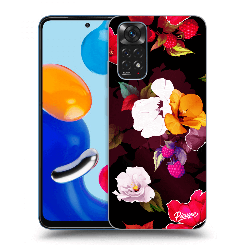 Picasee átlátszó szilikon tok az alábbi mobiltelefonokra Xiaomi Redmi Note 11 - Flowers and Berries