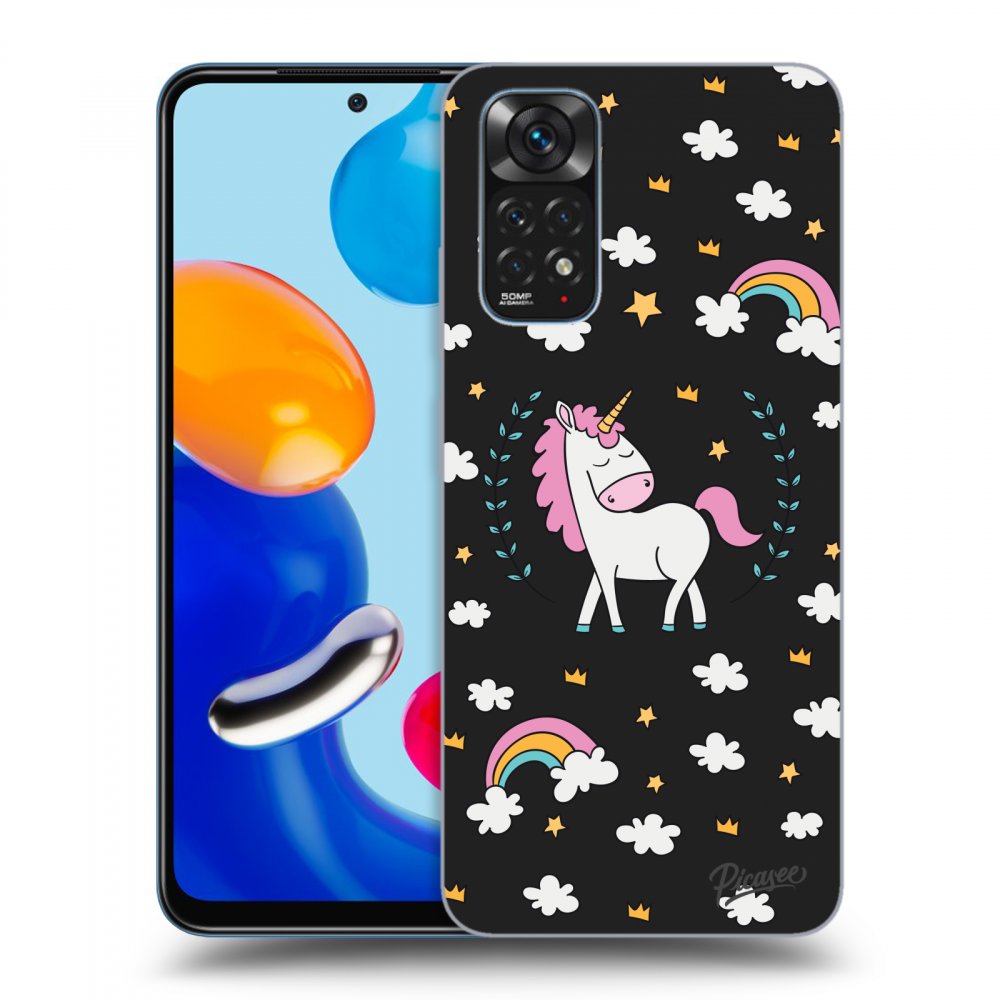 Picasee fekete szilikon tok az alábbi mobiltelefonokra Xiaomi Redmi Note 11 - Unicorn star heaven