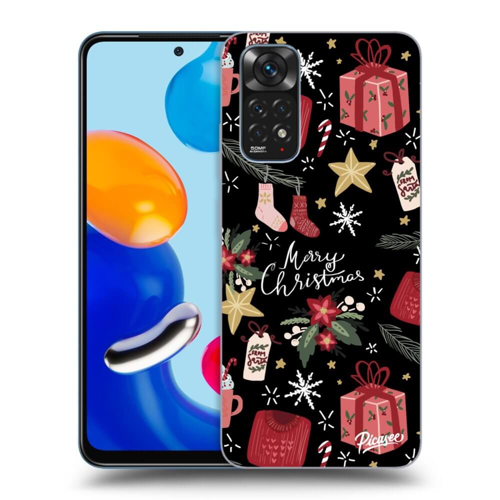 Picasee fekete szilikon tok az alábbi mobiltelefonokra Xiaomi Redmi Note 11 - Christmas