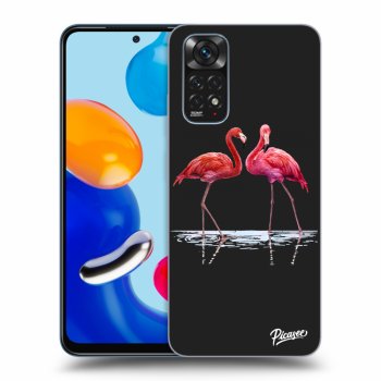 Picasee fekete szilikon tok az alábbi mobiltelefonokra Xiaomi Redmi Note 11 - Flamingos couple