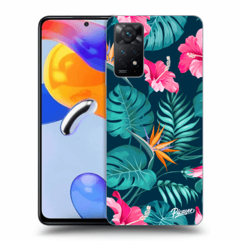 Picasee átlátszó szilikon tok az alábbi mobiltelefonokra Xiaomi Redmi Note 11 Pro - Pink Monstera