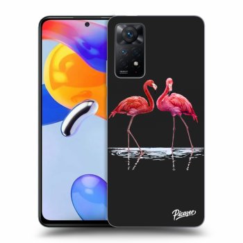 Picasee fekete szilikon tok az alábbi mobiltelefonokra Xiaomi Redmi Note 11 Pro - Flamingos couple