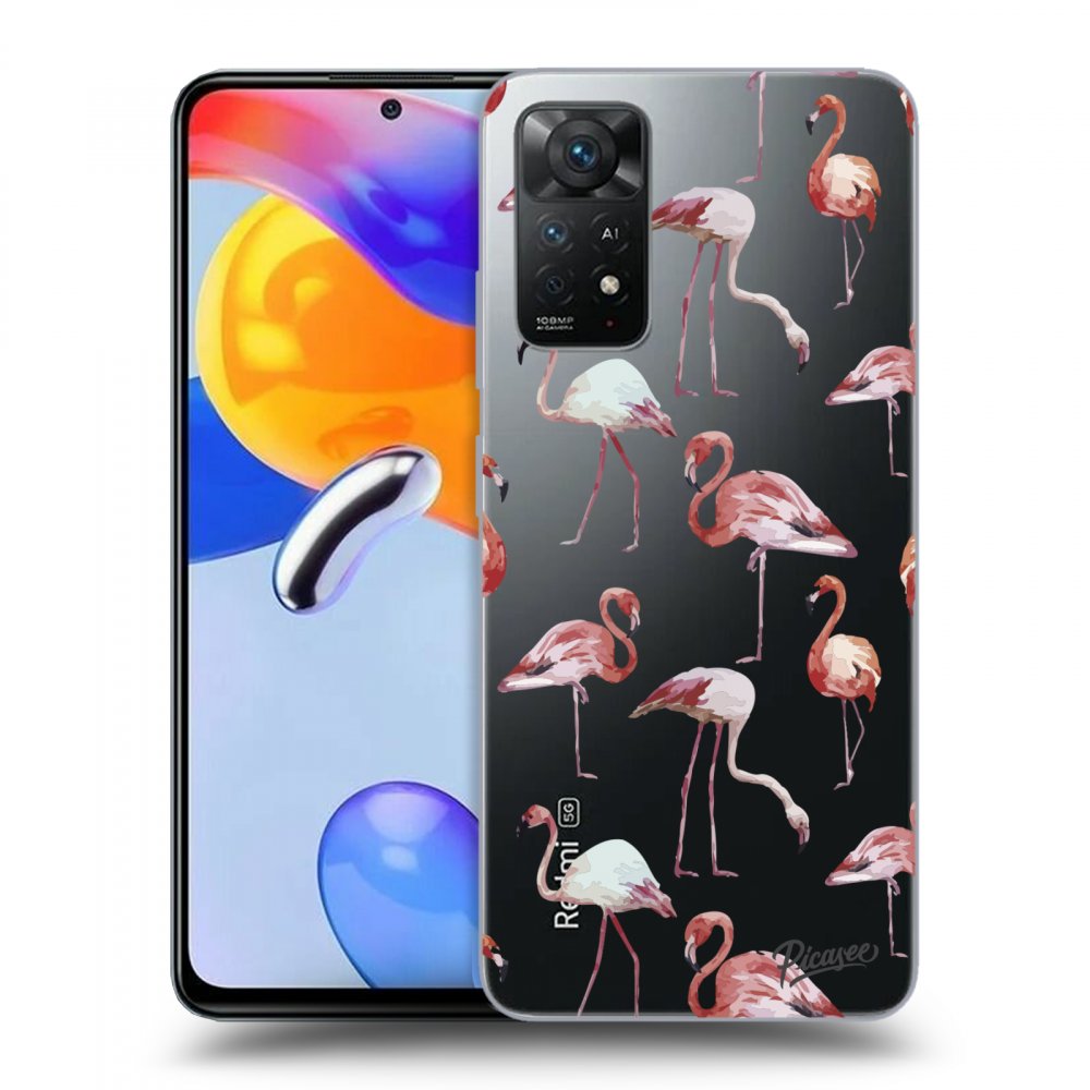 Picasee átlátszó szilikon tok az alábbi mobiltelefonokra Xiaomi Redmi Note 11 Pro 5G - Flamingos