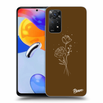 Szilikon tok erre a típusra Xiaomi Redmi Note 11 Pro 5G - Brown flowers