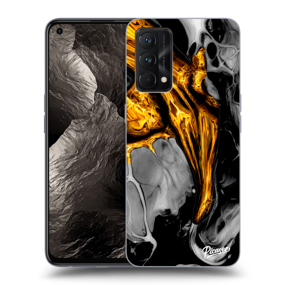 Picasee fekete szilikon tok az alábbi mobiltelefonokra Realme GT Master Edition 5G - Black Gold