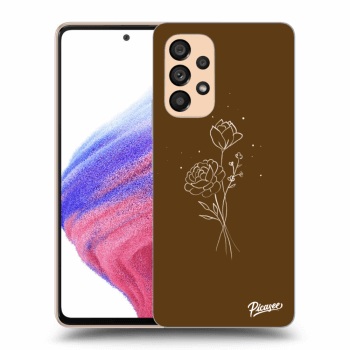 Szilikon tok erre a típusra Samsung Galaxy A53 5G - Brown flowers