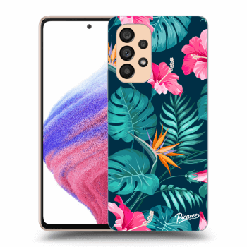 Szilikon tok erre a típusra Samsung Galaxy A53 5G - Pink Monstera