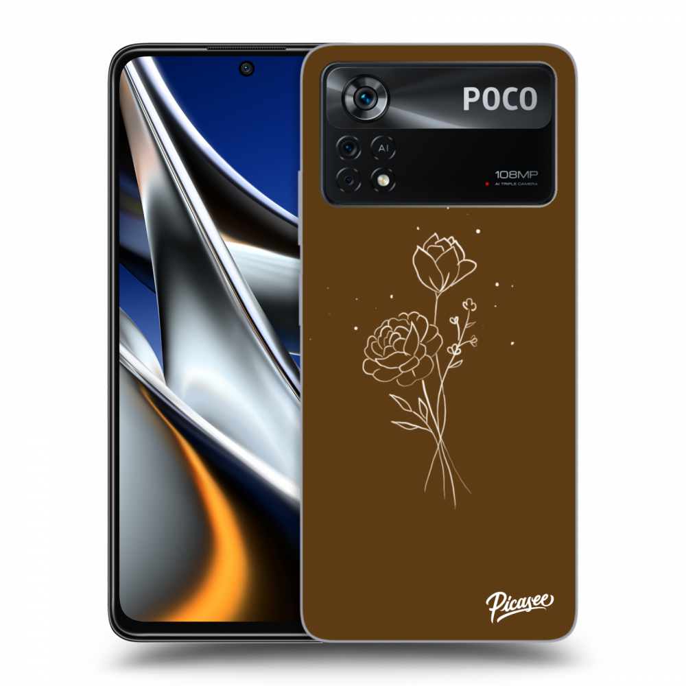 Picasee ULTIMATE CASE Xiaomi Poco X4 Pro 5G - készülékre - Brown flowers