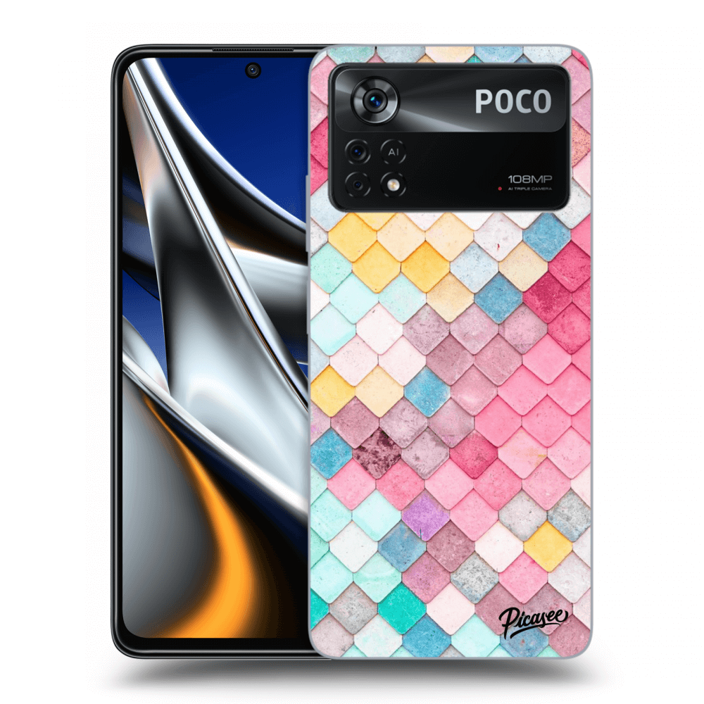 Picasee fekete szilikon tok az alábbi mobiltelefonokra Xiaomi Poco X4 Pro 5G - Colorful roof