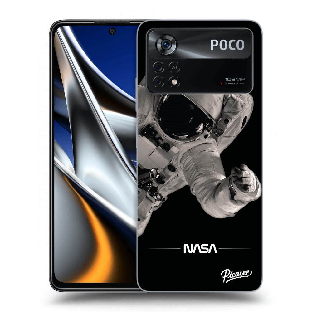 Picasee fekete szilikon tok az alábbi mobiltelefonokra Xiaomi Poco X4 Pro 5G - Astronaut Big