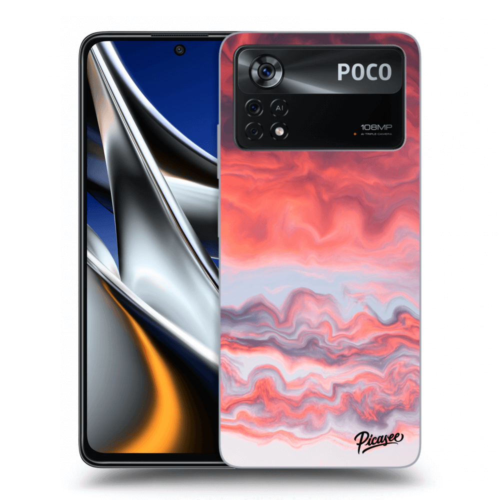 Picasee fekete szilikon tok az alábbi mobiltelefonokra Xiaomi Poco X4 Pro 5G - Sunset