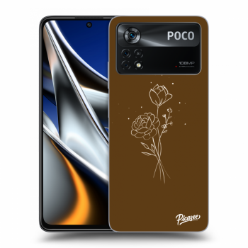 Szilikon tok erre a típusra Xiaomi Poco X4 Pro 5G - Brown flowers