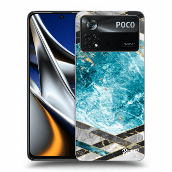 Picasee fekete szilikon tok az alábbi mobiltelefonokra Xiaomi Poco X4 Pro 5G - Blue geometry