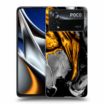 Picasee átlátszó szilikon tok az alábbi mobiltelefonokra Xiaomi Poco X4 Pro 5G - Black Gold