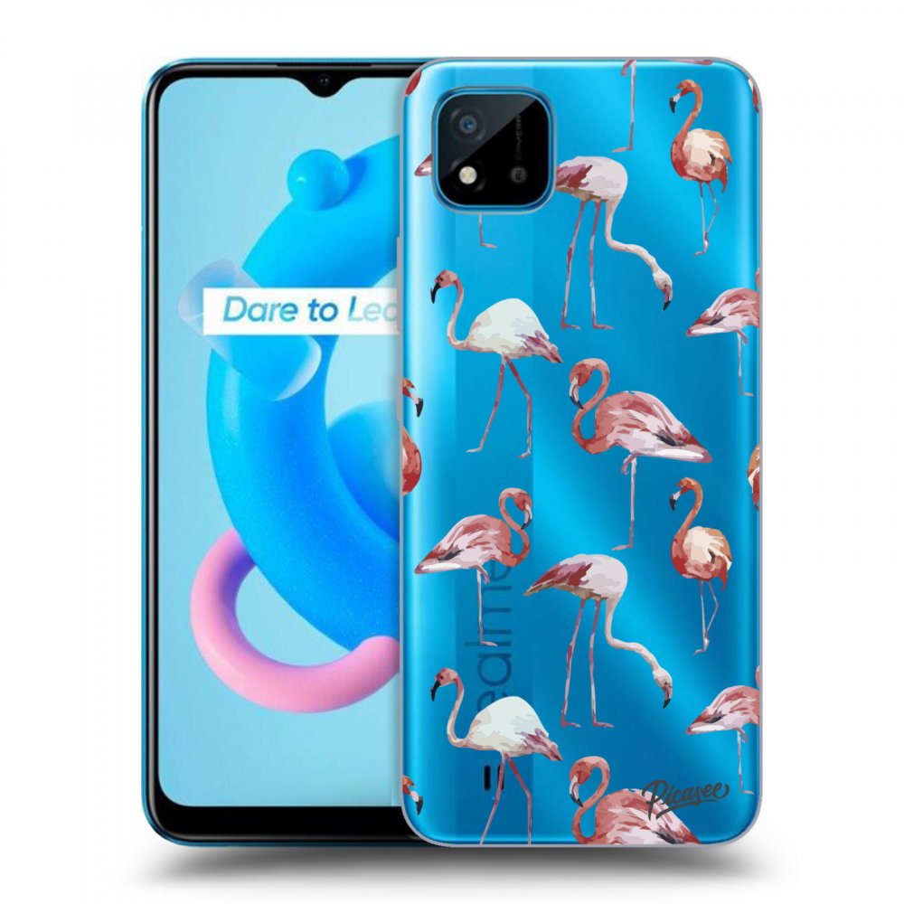 Picasee átlátszó szilikon tok az alábbi mobiltelefonokra Realme C11 (2021) - Flamingos