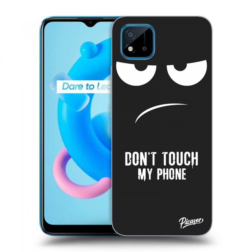 Picasee fekete szilikon tok az alábbi mobiltelefonokra Realme C11 (2021) - Don't Touch My Phone