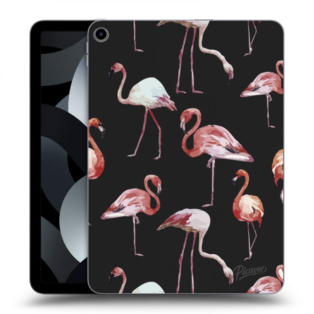 Picasee fekete szilikon tok az alábbi táblagépre Apple iPad Air 5 10.9" 2022 - Flamingos
