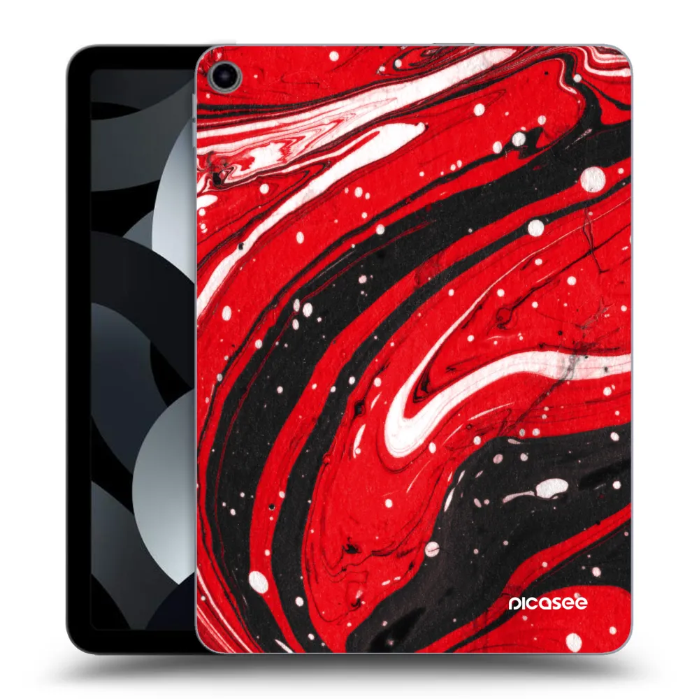 Picasee átlátszó szilikon tok az alábbi táblagépre Apple iPad Air 5 10.9" 2022 - Red black