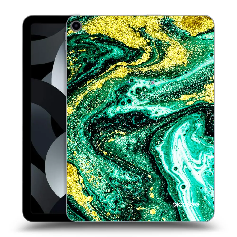 Picasee átlátszó szilikon tok az alábbi táblagépre Apple iPad Air 5 10.9" 2022 - Green Gold