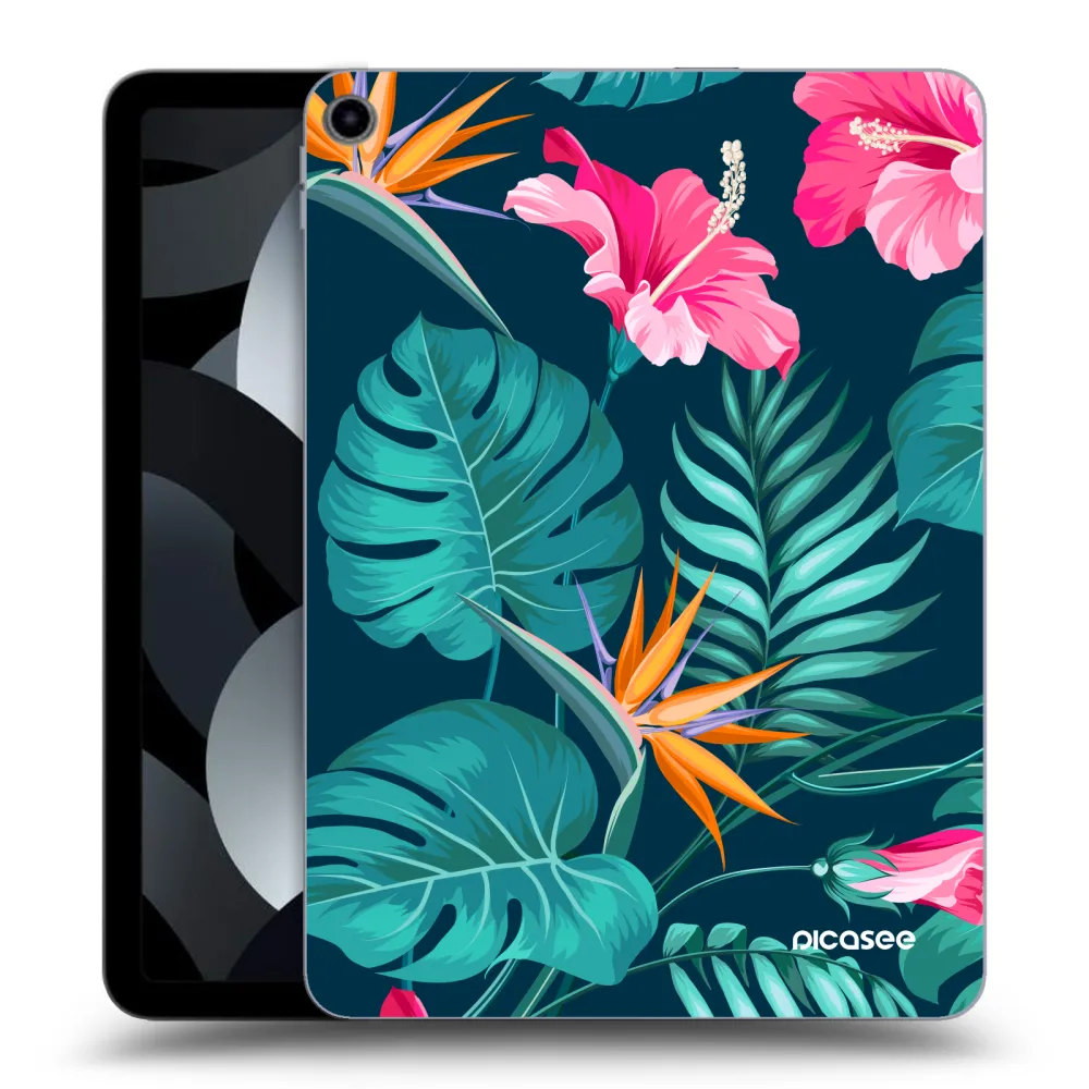 Picasee átlátszó szilikon tok az alábbi táblagépre Apple iPad Air 5 10.9" 2022 - Pink Monstera