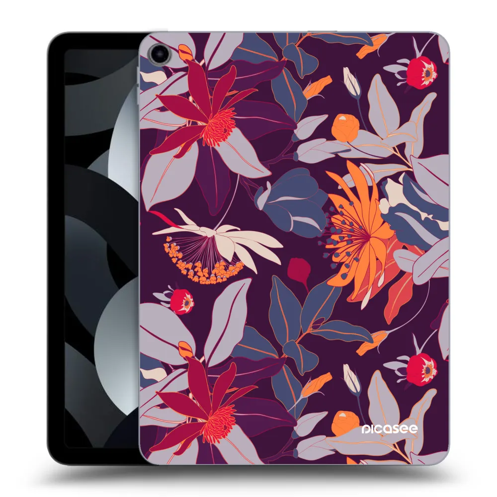 Picasee átlátszó szilikon tok az alábbi táblagépre Apple iPad Air 5 10.9" 2022 - Purple Leaf