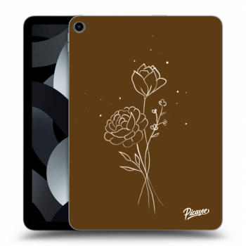 Picasee átlátszó szilikon tok az alábbi táblagépre Apple iPad Air 5 10.9" 2022 - Brown flowers