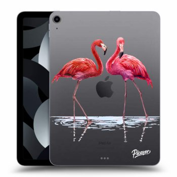 Picasee átlátszó szilikon tok az alábbi táblagépre Apple iPad Air 5 10.9" 2022 - Flamingos couple