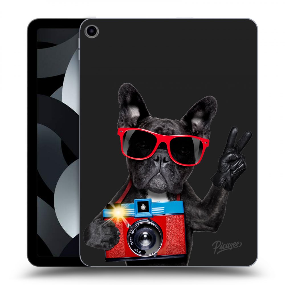 Picasee fekete szilikon tok az alábbi táblagépre Apple iPad Air 5 10.9" 2022 - French Bulldog