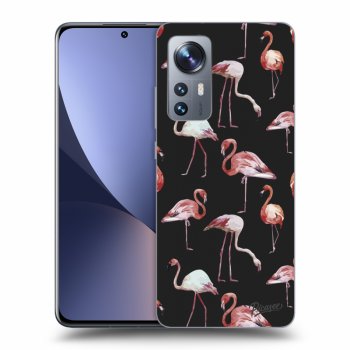 Picasee fekete szilikon tok az alábbi mobiltelefonokra Xiaomi 12 - Flamingos