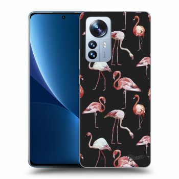 Picasee fekete szilikon tok az alábbi mobiltelefonokra Xiaomi 12 Pro - Flamingos