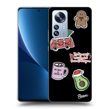 Picasee fekete szilikon tok az alábbi mobiltelefonokra Xiaomi 12 Pro - Christmas Stickers