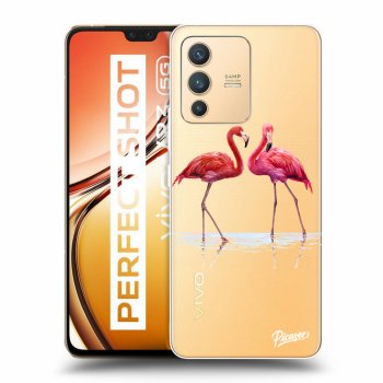 Picasee átlátszó szilikon tok az alábbi mobiltelefonokra Vivo V23 5G - Flamingos couple