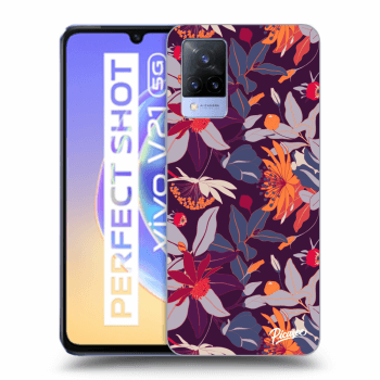 Szilikon tok erre a típusra Vivo V21 5G - Purple Leaf