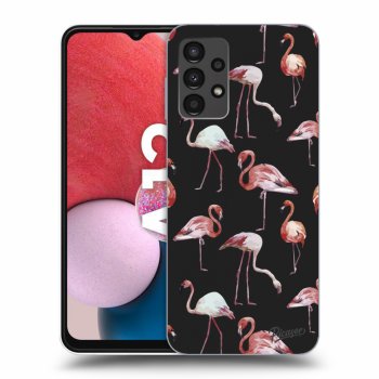 Picasee fekete szilikon tok az alábbi mobiltelefonokra Samsung Galaxy A13 4G A135 - Flamingos