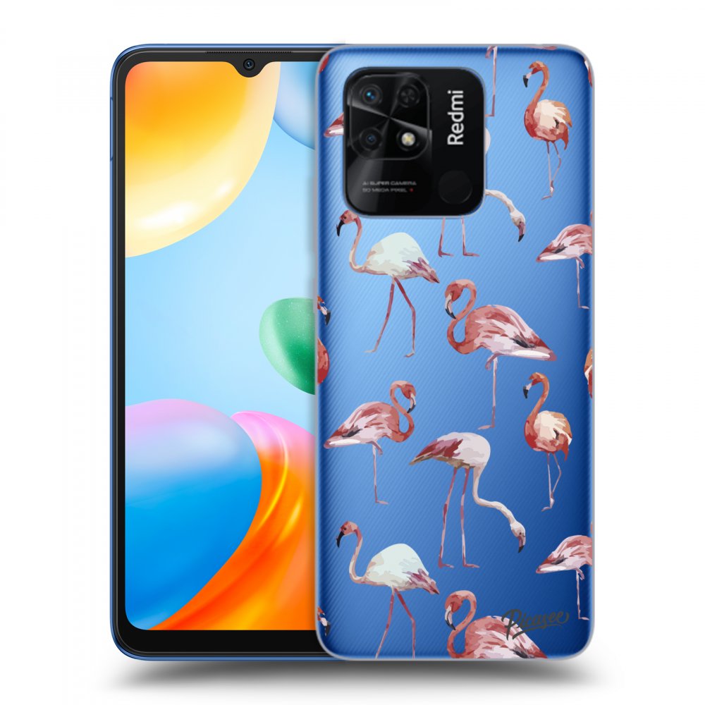 Picasee átlátszó szilikon tok az alábbi mobiltelefonokra Xiaomi Redmi 10C - Flamingos