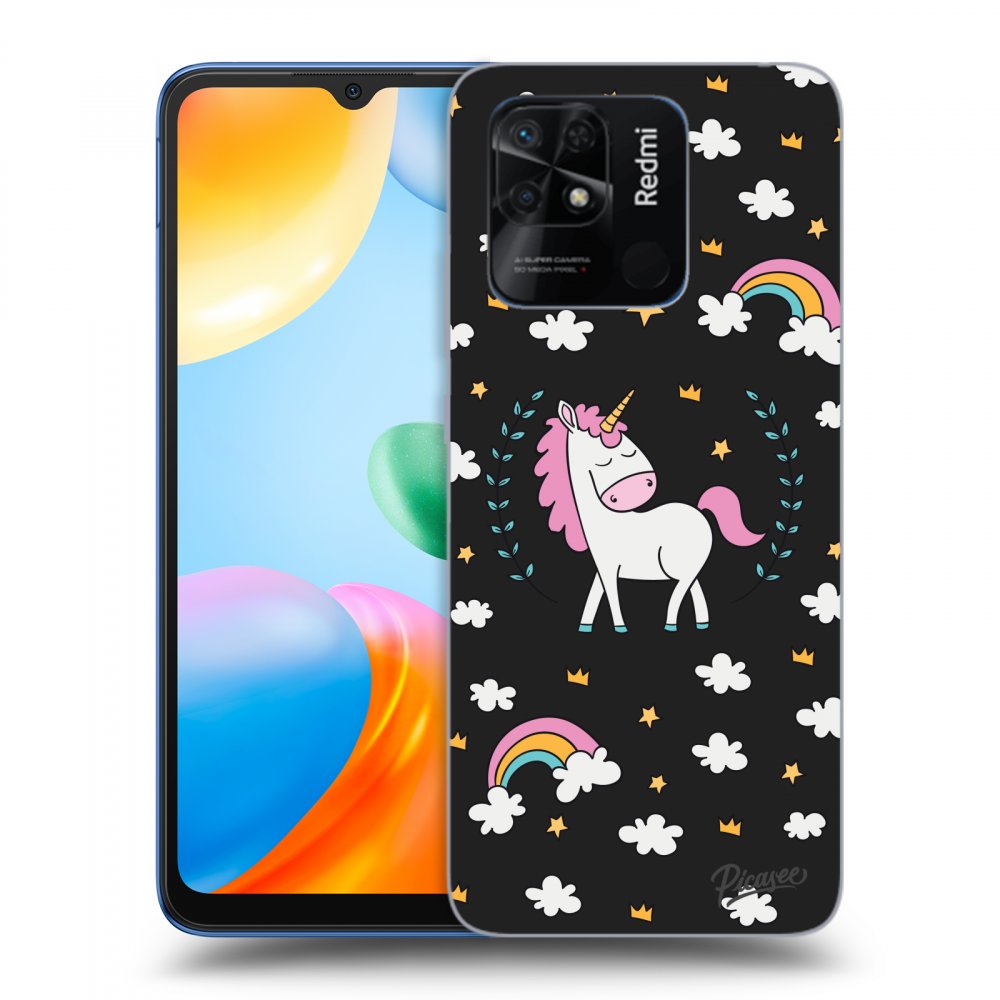 Picasee fekete szilikon tok az alábbi mobiltelefonokra Xiaomi Redmi 10C - Unicorn star heaven