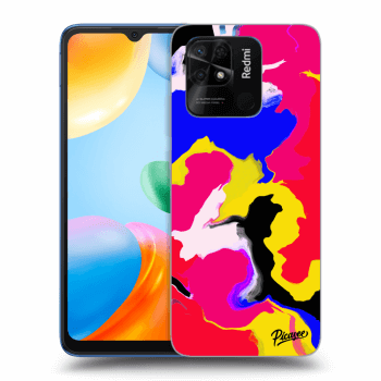 Picasee fekete szilikon tok az alábbi mobiltelefonokra Xiaomi Redmi 10C - Watercolor