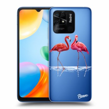 Picasee átlátszó szilikon tok az alábbi mobiltelefonokra Xiaomi Redmi 10C - Flamingos couple